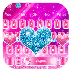Kleurrijke Glitter Heart Keyboard Theme💖-icoon