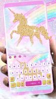 Glossy Glitter Dream Unicorn Keyboard Cartaz