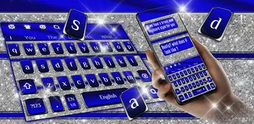 Cobalt Silver Glitter Keyboard Theme