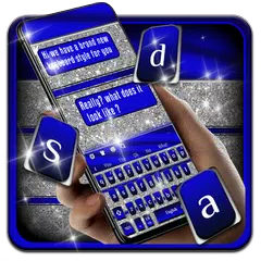 Cobalt Silver Glitter Keyboard Theme APK download