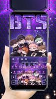 Glitter BTS Band Keyboard Theme Poster