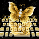 APK Luxury Golden Diamond Butterfly Keyboard