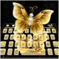 Luxury Golden Diamond Butterfly Keyboard