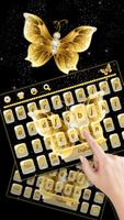 Luxury Golden Diamond Butterfly Keyboard poster