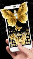 برنامه‌نما Luxury Golden Diamond Butterfly Keyboard عکس از صفحه