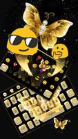 برنامه‌نما Luxury Golden Diamond Butterfly Keyboard عکس از صفحه