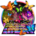 Glowing Neon Butterfly Keyboard Theme