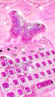 Pink Diamond Butterfly Love Keyboard Ekran Görüntüsü 1