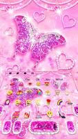 2 Schermata Pink Diamond Butterfly Love Keyboard