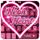 Neon Heart Keyboard Theme icône