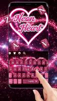 Neon Heart Keyboard Theme Affiche