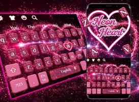 Neon Heart Keyboard Theme capture d'écran 2