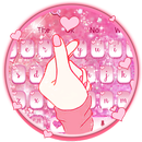 Cute Finger Love Heart Keyboard Theme APK