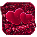 Red Love Glitter Heart Keyboard aplikacja