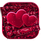 Red Love Glitter Heart Keyboard أيقونة