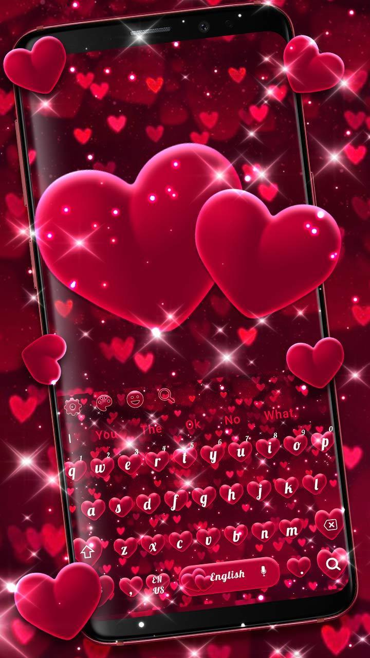 hylde redde Udpakning Red Love Glitter Heart Keyboard APK for Android Download