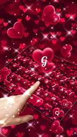 Red Love Glitter Heart Keyboard syot layar 1