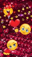Red Love Glitter Heart Keyboard syot layar 2