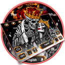 Gold skull King & Queen Keyboard Theme aplikacja