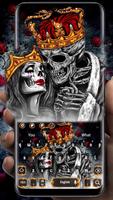 Gold skull King & Queen Keyboard Theme Affiche