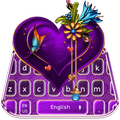Classic Purple Love Heart Keyboard Theme