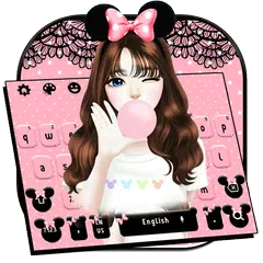 download Pink Love Bow Girl Keyboard Theme APK