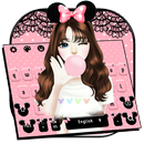 APK Pink Love Bow Girl Keyboard Theme