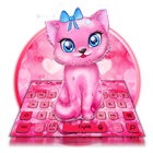 Pink Girlish Kitty Keyboard Theme🐈 icône