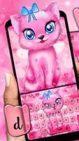 Pink Girlish Kitty Keyboard Theme🐈 Affiche