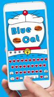 Blue cat keyboard poster