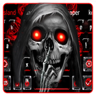 Red Rose Hell Skull Keyboard Theme আইকন