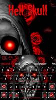 Red Rose Hell Skull Keyboard Theme capture d'écran 3