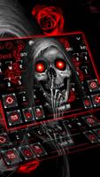 Red Rose Hell Skull Keyboard Theme ảnh chụp màn hình 1