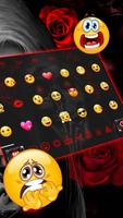 Red Rose Hell Skull Keyboard Theme capture d'écran 2