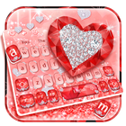 Diamond Red Heart Keyboard Theme icône