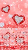 Diamond Red Heart Keyboard Theme 截图 3