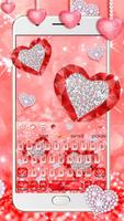 Diamond Red Heart Keyboard Theme Affiche