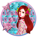 Girly Pink Blue Keyboard Theme