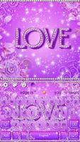 Diamond Love Purple Keyboard Theme 截图 3