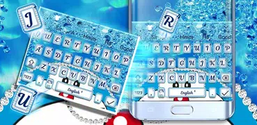Blue Cat Shiny Diamond Keyboard Theme💎
