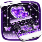 Purple Diamond Heart Keyboard Theme icône