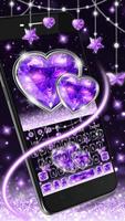 Purple Diamond Heart Keyboard Theme capture d'écran 1