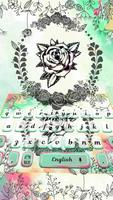 Tattoo Ink Rose Keyboard Theme 海报