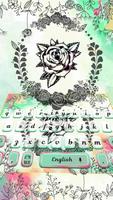 Tattoo Ink Rose Keyboard Theme پوسٹر
