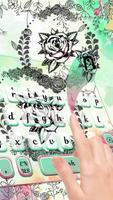 Tattoo Ink Rose Keyboard Theme 스크린샷 1