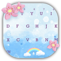 Pink Unicorn Flowers Rain keyboard theme