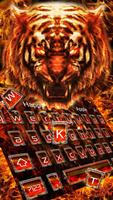 Red Horror Fire Tiger Keyboard Theme captura de pantalla 1