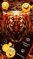 Red Horror Fire Tiger Keyboard Theme captura de pantalla 2