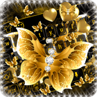 Keyboard golden butterfly-icoon