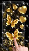 Keyboard golden butterfly Affiche